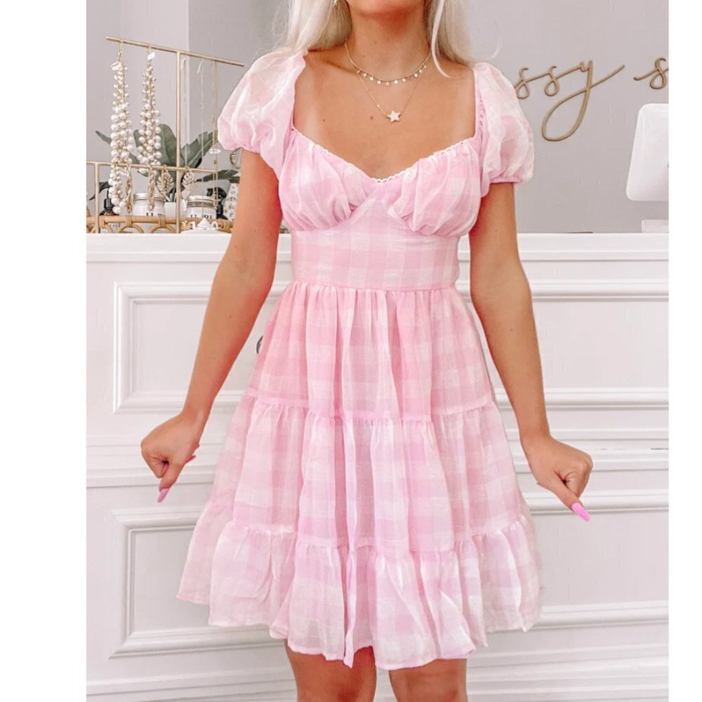 Sassy Shortcake Boutique Pink Gingham Princess Dress